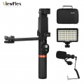 ViewFlex VF-H6 Smartphone Video Rig Handgriff Griff Stabilisator Kit mit Fernbedienung / LED Licht / Video Mikrofon fuer iPhone 