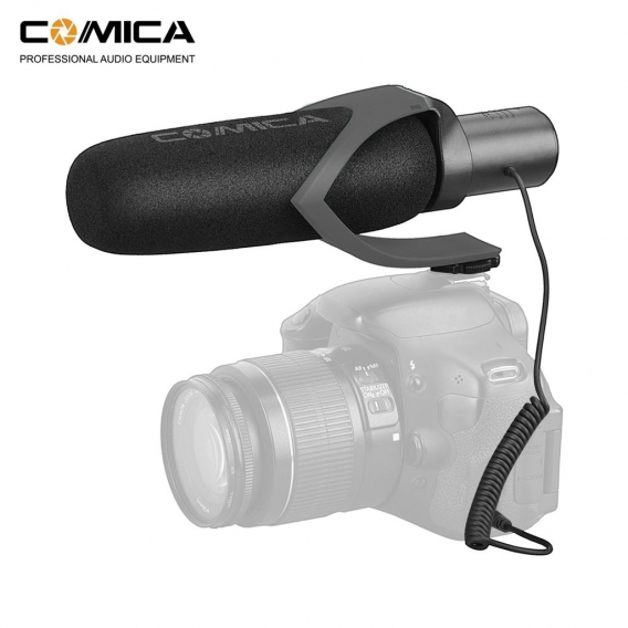 CoMica CVM-V30 PRO Supernieren-Richtungskondensator-Videomikrofon Interviewmikrofon mit Windmuff 3,5-mm-Schnittstelle Profession