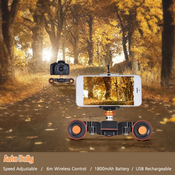 YELANGU Kamerawagen L4 PRO Video Kamera Slider Dolly Automatische mit Drahtlose Fernbedienung,1800mAh Akku 3 Geschwindigkeit ein