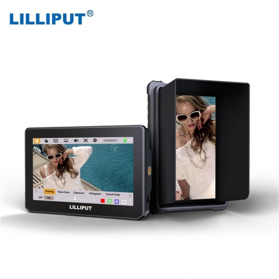 LILLIPUT T5 5-Zoll-Touch-On-Kamera Feldmonitor Videomonitor 4K 60Hz 1080P Full HD 1000: 1 Kontrast HDMI 2.0 HDR 3D LUT mit 3,5 m