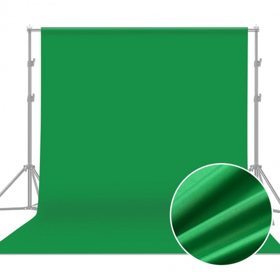 1,8 * 3m / 6 * 9,8ft Professioneller Green-Screen-Hintergrund Studiofotografie-Hintergrund Waschbares, strapazierfaehiges, strap