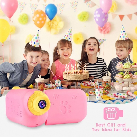 Kinderkamera Rosa mit Spiele 32GB TF-Karte | 2019 Mädchen 3 4 5 Jahren | Mädchen Spielzeug 6 7 8 9 Jahren | Kleine Geschenke für
