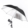83cm Studio-Foto-Strobe-Blitz-Licht-Reflektor-Schwarz-Silber-Regenschirm 33 Zoll
