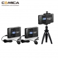 CoMica CVM-WS60 COMBO 1-Trigger-2 Flexibles drahtloses Mini-Mikrofonsystem (zwei Sender, ein Empf?nger) fš¹r Smartphones und Kam