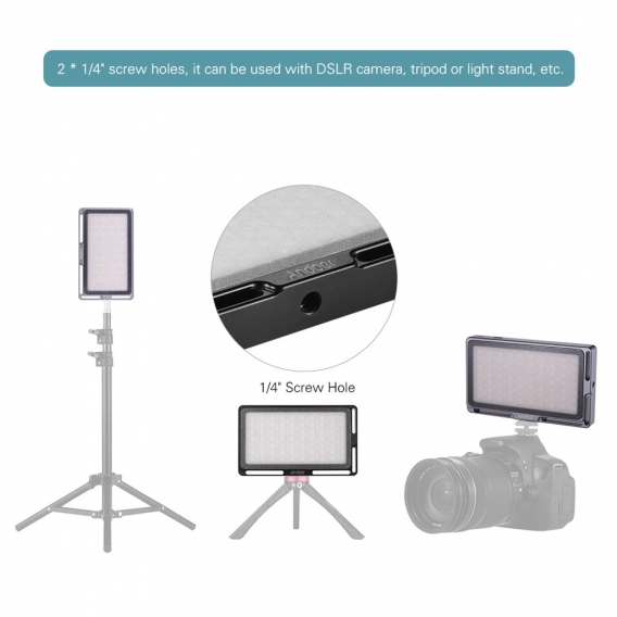 Andoer Portable RGB LED-Videoleuchte Panel Dimmbar 2500K-8500K Mini-Taschenkamera Fš¹lllicht mit OLED-Bildschirm 360 Farben 9 Sp