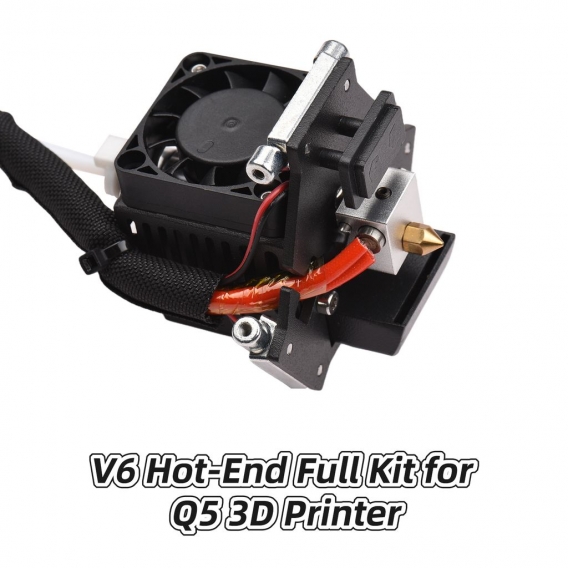 FLSUN 3D-Drucker V6 Hot End Full Kit 1,75 mm Filament mit 0,4 mm Messingduese 24 V Lueftereffektor fuer Q53D-Drucker 3D Druckerz