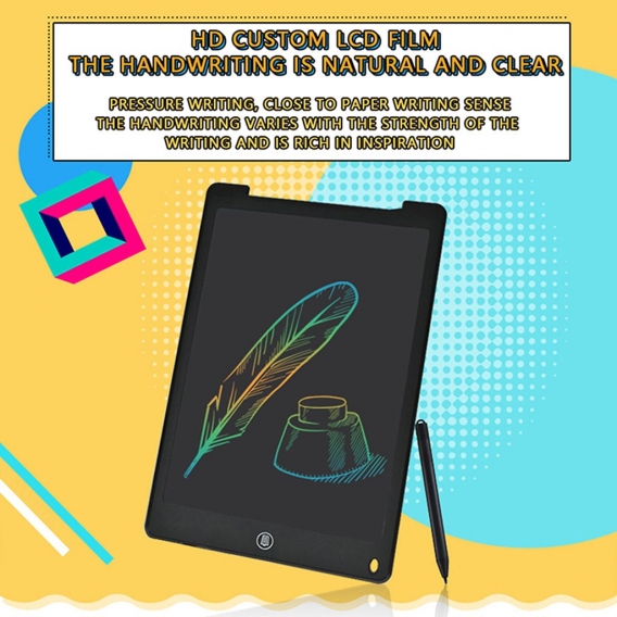 LCD-Schreibtablett 12-Zoll-Farbbildschirm mit Stift Zeichnen Schreiben Notizen hinterlassen Nachrichten für Kleinkinder Jungen M