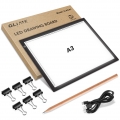 GLIME A3 Light Pad, ultradünner, stufenlos dimmbarer LED-Zeichentisch für Diamantmalerei, mit USB-wiederaufladbarem USB-Kabel mi