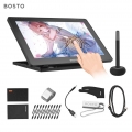 BOSTO 16HDT 15,6-Zoll Grafiktablett mit Touchscreen-Funktion unterstützt kapazitiven Touchscreen 8192 Druckstufe mit geringem Ve