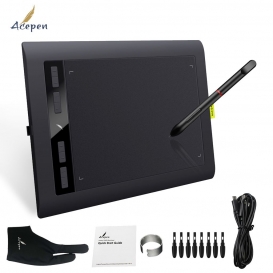 More about Acepen AP1060 Professional 10 * 6-Zoll-Grafik-Grafiktafel-Pad-Board-Kit mit batterielosem Stift 8192 Druckstufen 8 Express-Taste