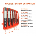 6Pcs/Set Screw Extractor Gezahntes Gewinde Vierkantkopf Gebrochene Beschaedigte Schraube Entferner Werkzeuge