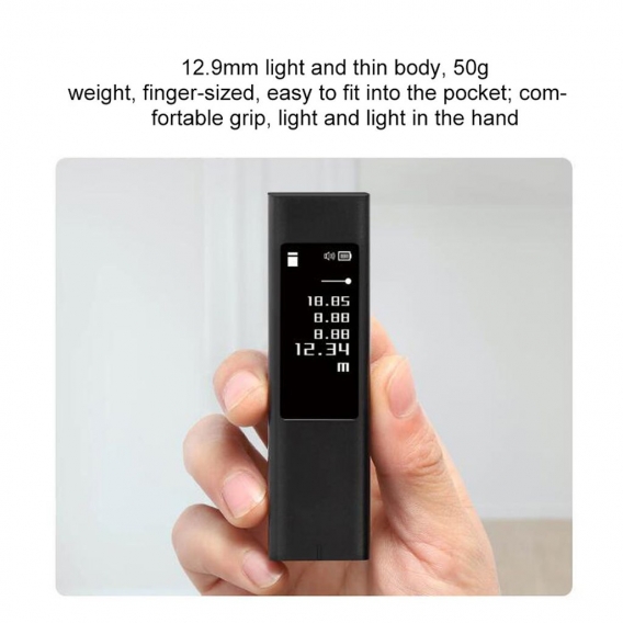 Duka LS5 Lasermessung Laser-Entfernungsmesser mit OLED-Touchscreen Pythagoras-Modus Entfernungsbereich und Volumen messen Elektr