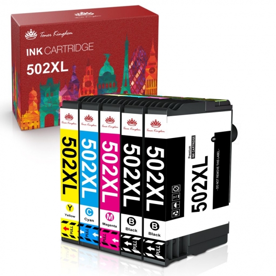 5x Tintenpatronen Set kompatibel für Epson 502XL 502 XL Drucker Epson Expression Home XP5100 Series XP5105 XP5115 Workforce WF28