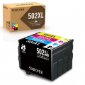 502XL Druckerpatronen Ersatz kompatibel zu Epson 502 multipack für epson wf-2860dwf wf2865dwf epson xp5100 xp5105, Black - Cyan 