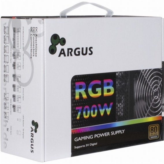 Inter-Tech Argus RGB-700W II Netzteil 20+4 pin ATX ATX Schwarz