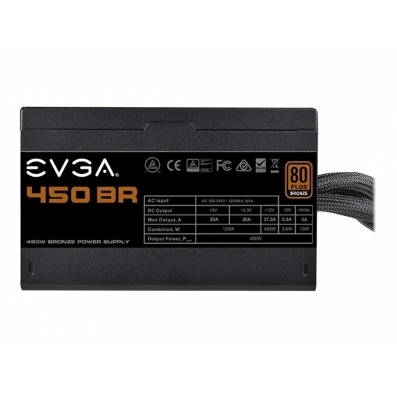 EVGA 450 BR - 450 W - 100 - 240 V - 50 - 60 Hz - 8 A - 120 W - 450 W EVGA