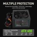 Insma Gaming-PC Netzteil ATX 12V 24Pin / Molex / SATA 650W