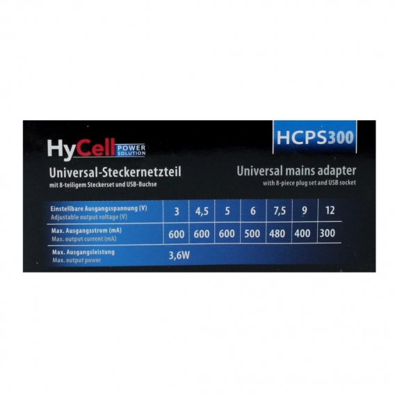 HyCell Steckernetzteil HCPS 3.6 300 mA 1201-0005