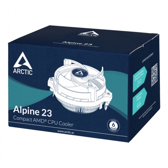 ARCTIC Alpine 23 - Compact AMD CPU-Cooler, Luftkühlung, 9 cm, 100 RPM, 2000 RPM, 0,3 Sone, Aluminium, Schwarz