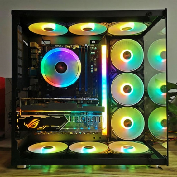 CPU-Kühler Hydraulisches Lager RGB-Universalsockel 120 mm, Bunte LED-Perlen, PC-Kühlerlüfter CPU-Lüfter für Computer Kompatibel 