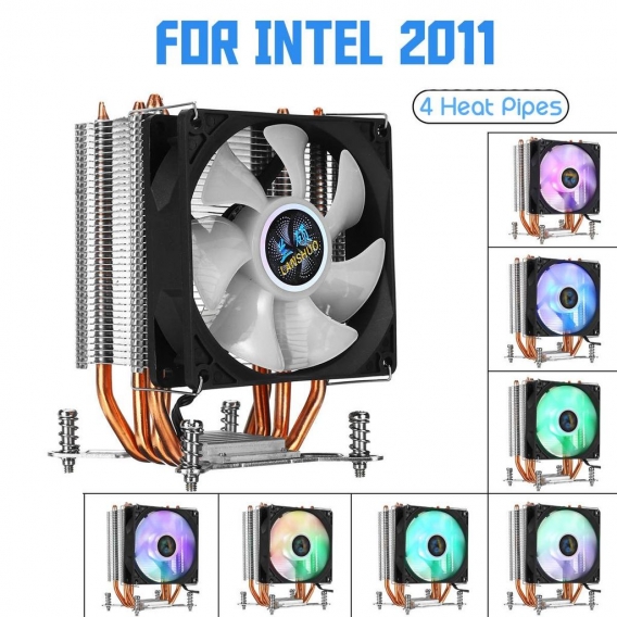 MECO CPU-Kühler Kühlkörper Lüfter Kühlsystem Grafiklüfter Kühlsystem 4 Direktkontakt-Heatpipes Fan für Desktop-PC hydraulisch Wa