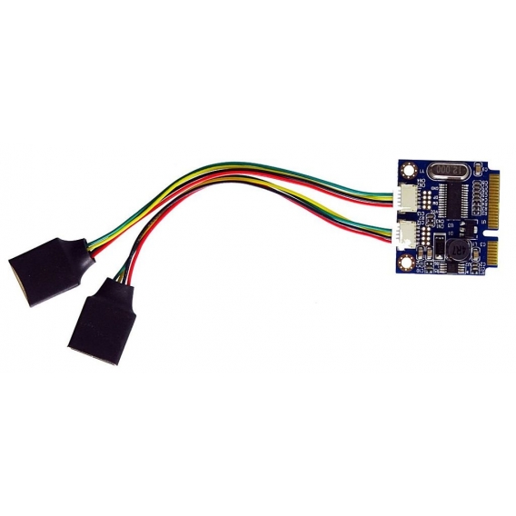 Mini PCIe Karte zu 2x / Dual USB 2.0 Adapter, von M-ware®. ID13084