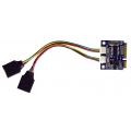 Mini PCIe Karte zu 2x / Dual USB 2.0 Adapter, von M-ware®. ID13084