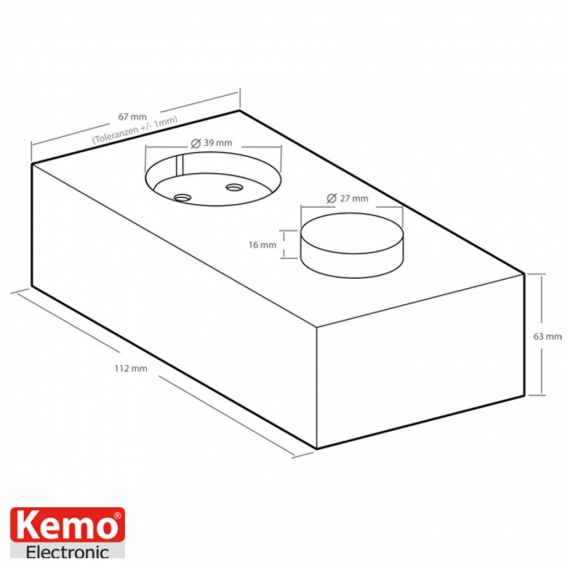 Kemo FG002N Leistungsregler 230 V/AC für ohmsche oder induktive Lasten. Stufenlose Leistungsregelung. Kurzbelastbarkeit bis 1600