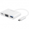 Macally UCVGA, USB-C to VGA Multiport Adpater, weiß