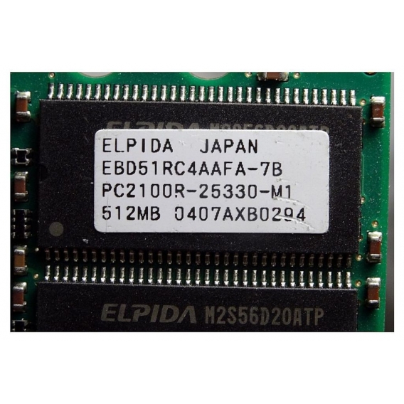 512MB Elpida EBD51RC4AAFA-7B PC2100R ID9704
