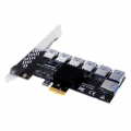 PCIe 1 bis 7 PCI Express USB3.0 Mining Riser Extender Adapterkarte für 7/8/10 Farbe Silber-