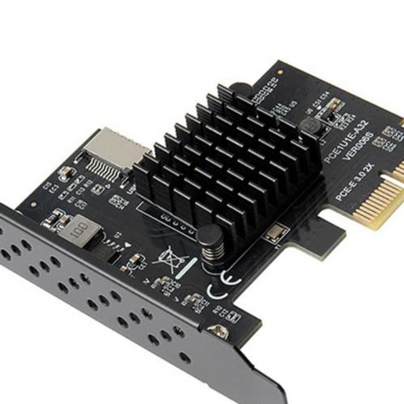 PCI-E 2x auf Typ-E USB 3.1 Erweiterungskarte Typ E 20-poliger Frontplattensockel PCIe Dual Ports Connector Riser Card für Window