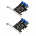 2pcs PCI E zu 2 Port 19 Pin USB 3.0 Internen HeaderAdapter 120 Mm X90 Mm X69 Mm