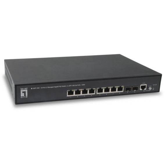 LevelOne GEP-1061 10-Port-L2-Managed-Gigabit-PoE-Switch, SFP