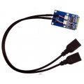 Mini PCIe zu Dual-USB / 2x USB 2.0 Adapter, von M-ware®. ID13874
