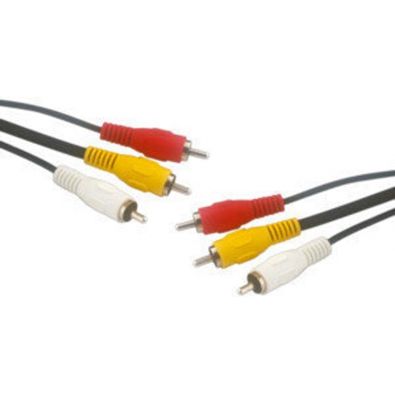Audio-Video-Injektorverbindung, 3 Cinch-Stecker auf 3 Cinch-Stecker, 15 m Electro Dh 37.014/15 8430552124305