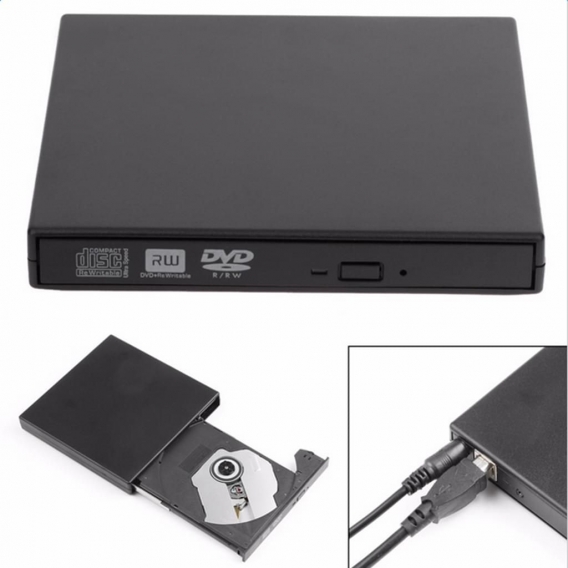 External DVD Drive, CD DVD +/-RW Optical Drive USB C Burner Slim CD/DVD ROM Rewriter Writer Reader Portable for PC Laptop Deskto