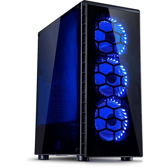 Inter-Tech CXC2 - Tower - PC - Gehärtetes Glas - Schwarz - ATX,ITX,Micro ATX - Blau