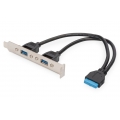 DIGITUS USB 3.0 Slotblechkabel, 2x USB-Port