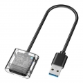 M.2 zu USB 3.0 Adapter Gehäuse Box, Gehäuse für NGFF 5Gbps Geschwindigkeit mit LED Signallicht Farbe Transparent