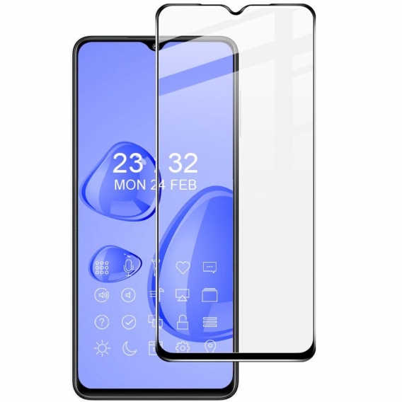 Bizon Displayschutz Gehärtetes Glas Bizon Glass Edge für Realme C21Y / C25Y, Schwarz