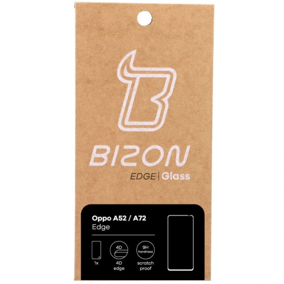 Bizon Displayschutz Gehärtetes Glas Bizon Glass Edge für Oppo A52 / A72, Schwarz