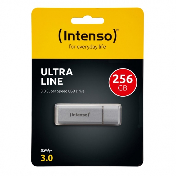 Intenso Ultra Line USB Stick 3.0, 256 GB, Silber, mit Kappe