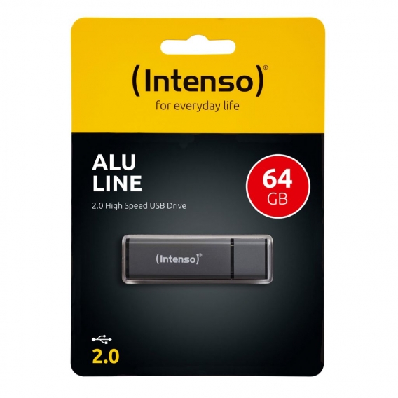 Intenso Alu Line USB 2.0 mit Kappe, 64 GB, anthrazit