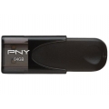 PNY Attache 4 2.0 USB-Stick, Schwarz, 64 GB Speicherstick 25MB/s
