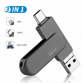 More about USB C Stick HUGERSTONE USB Stick 64GB 3 in 1 USB Stick, Type-C USB 3.0 Stick, Speicherstick für MacBook Pro, Android Handy, Pad,