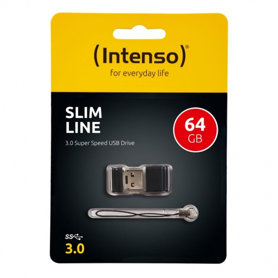 Intenso Slim Line 64 GB, USB 3.0, Kappe, 20 x 15 x 7 mm