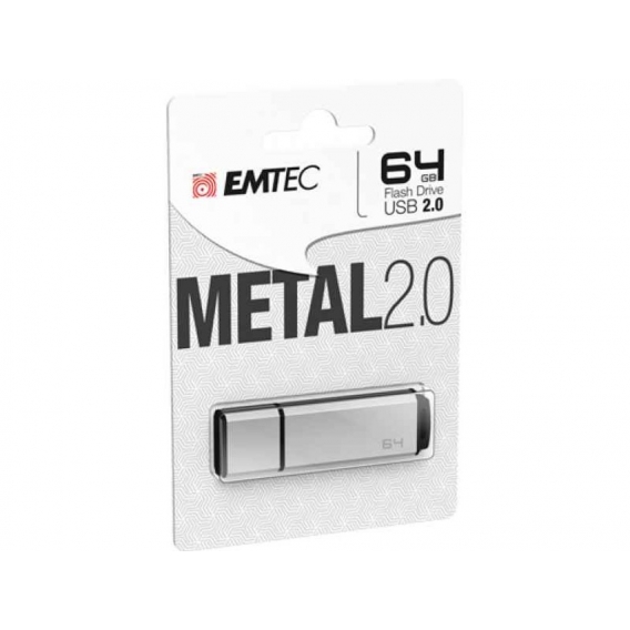 EMTEC C900 Metal 2.0 - 64 GB - USB Typ-A - 2.0 - 15 MB/s - Ohne Deckel - Silber