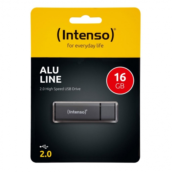 Intenso Alu Line USB 2.0 mit Kappe, 16 GB, anthrazit