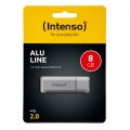 Intenso Alu Line USB 2.0 mit Kappe, 8 GB, silber